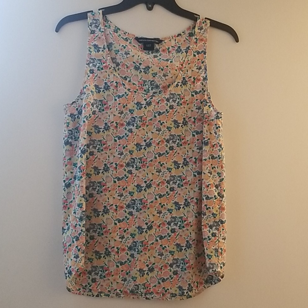 French Connection floral sleeveless shirt